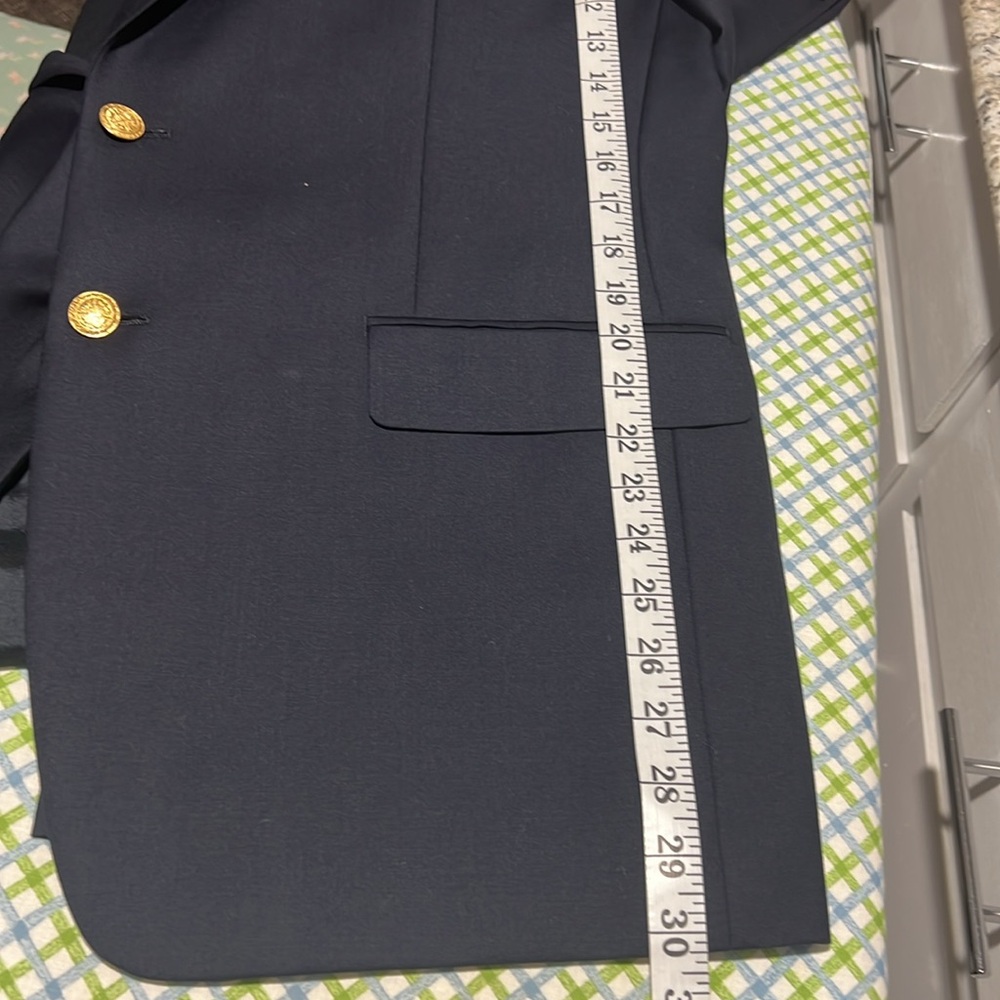Ralph Lauren Navy Blue blazer w gold buttons 100% wool 42R worn once - Picture 14 of 16
